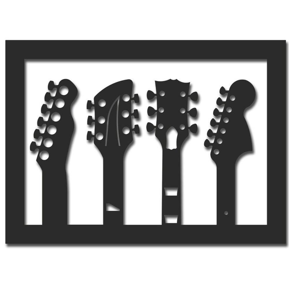 Quadro decorativo 4 guitarras