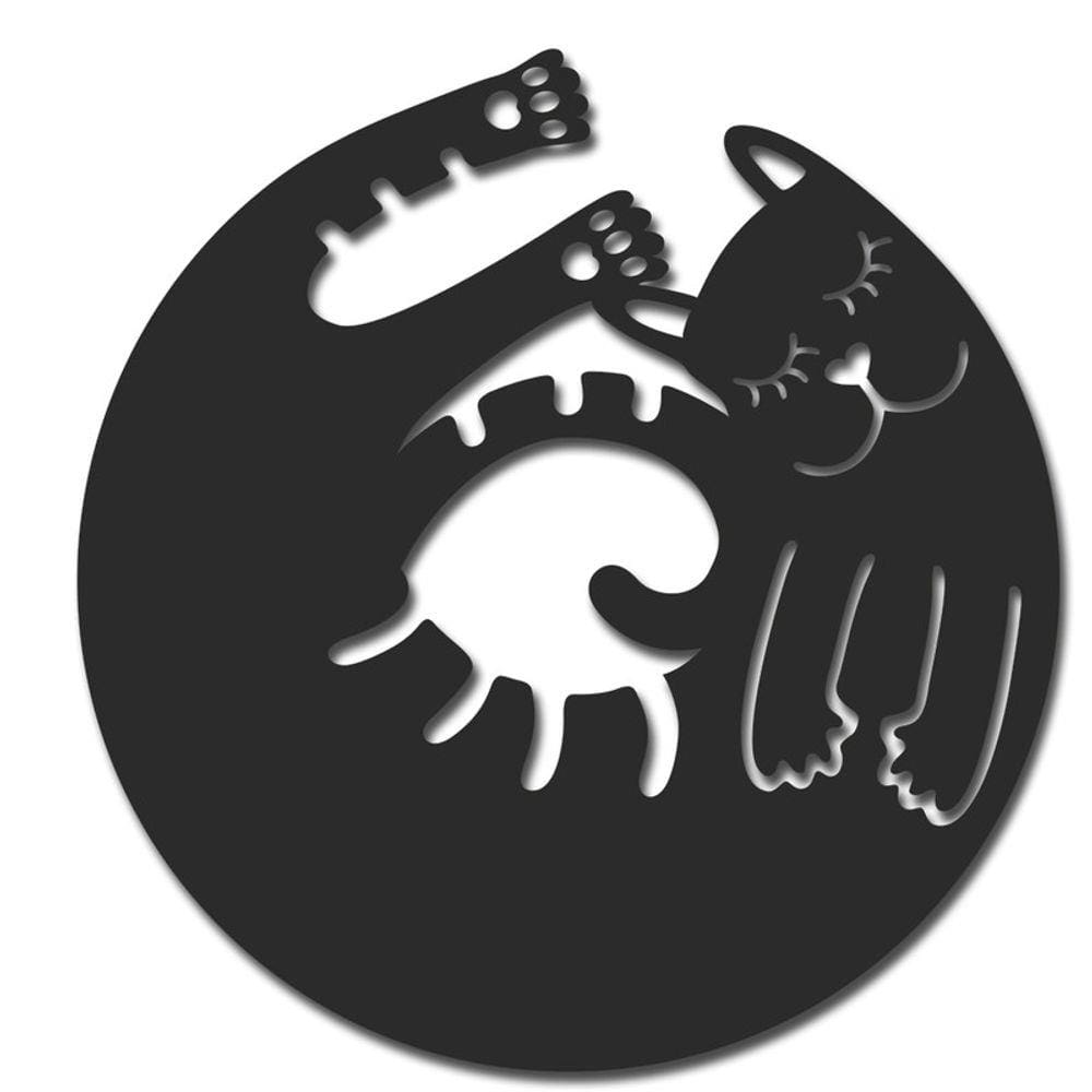 Placa decorativa gato enrolado