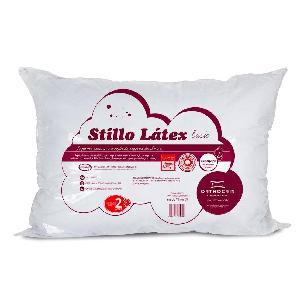 Travesseiro Basic Orthocrin Stillo Látex (45X65X10)