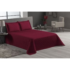 Jogo De Cama Queen Cobre Leito 4 Peças Vinho