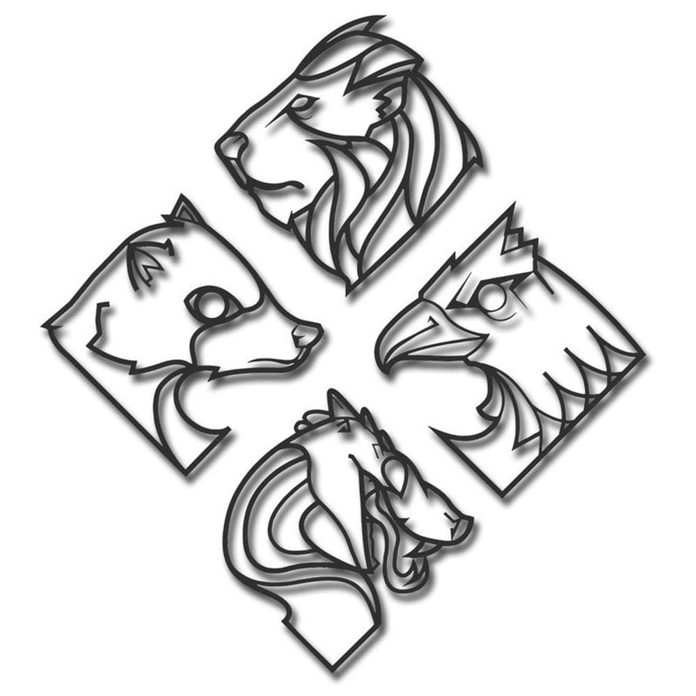 Quadros animais elementos da natureza 