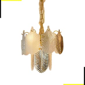 Lustre Viena Dourado Cristal Folhas Ø30cm 3G9 | StarLux JY-10-PS-MG