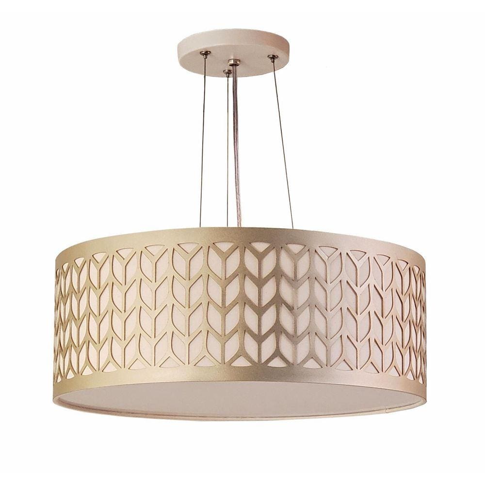 Lustre Pendente Cúpula Recorte Bronze 50X15 3E27 Bivolt