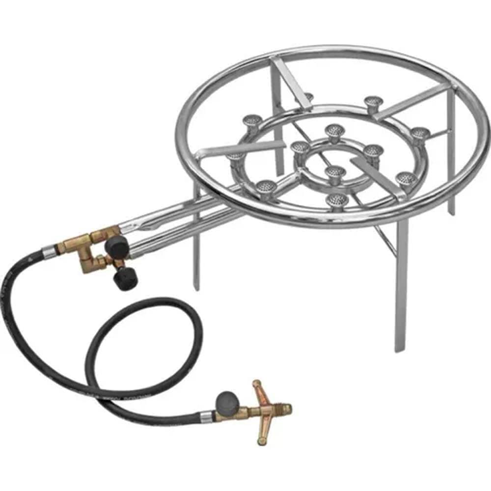 Fogareiro Alta Pressão 12 Caulins Reforçado Camping Cerveja