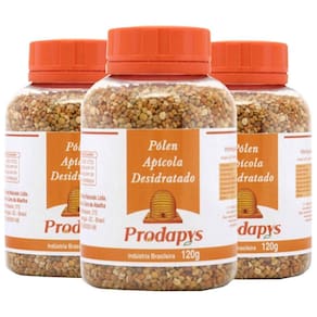 Pólen De Abelha Desidratado Em Grãos 120G - Kit Com 3