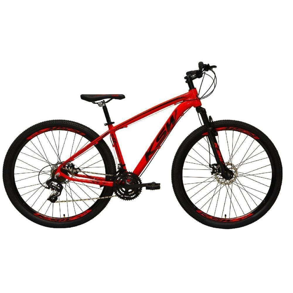 Bicicleta Aro 29 24v K7 Câmbios Shimano Vermelho Tam. 19