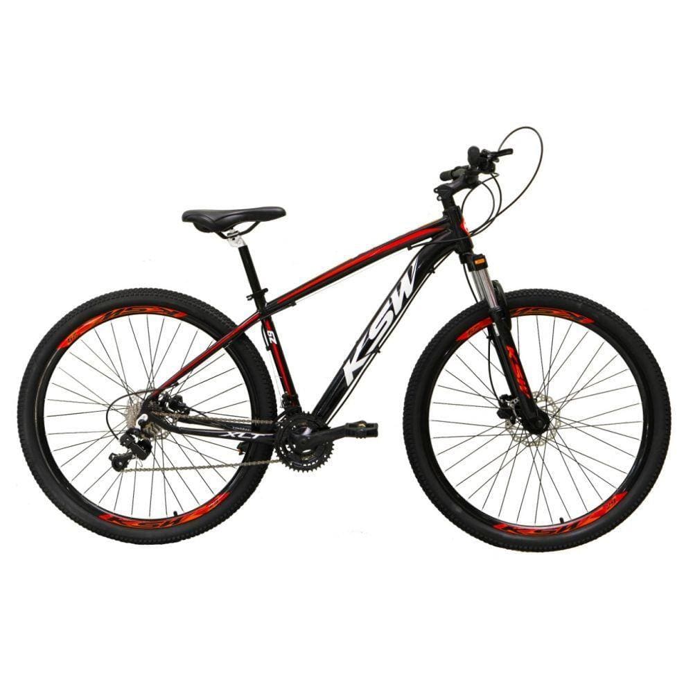 Bicicleta Aro 29 Freio Hidráulico K7 Preto Vermelho Tam. 21