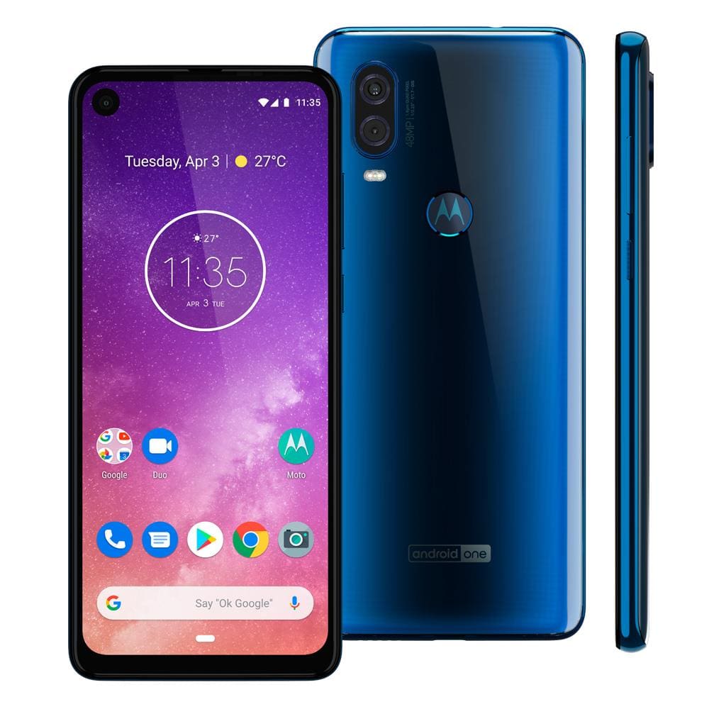 Smartphone Motorola One Vision XT1970-1 Azul | Casas Bahia
