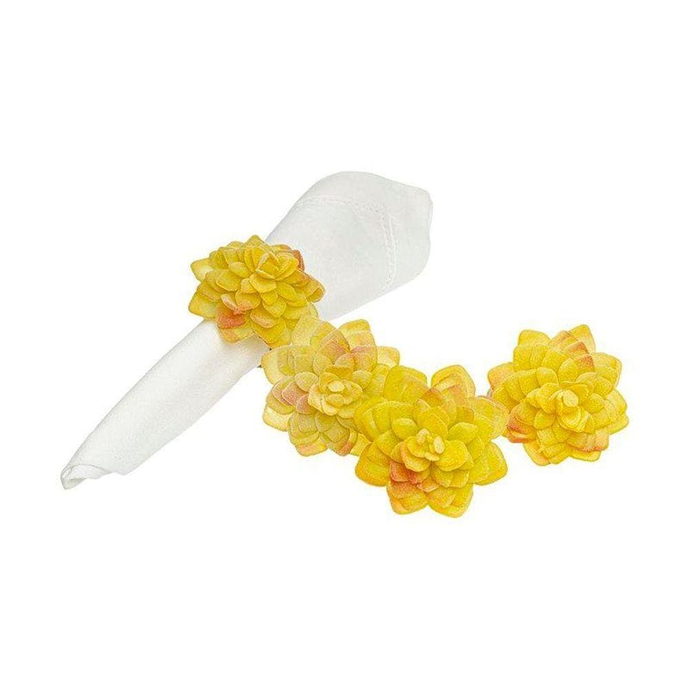 Jogo de Argola para Guardanapo Flora 4 peças