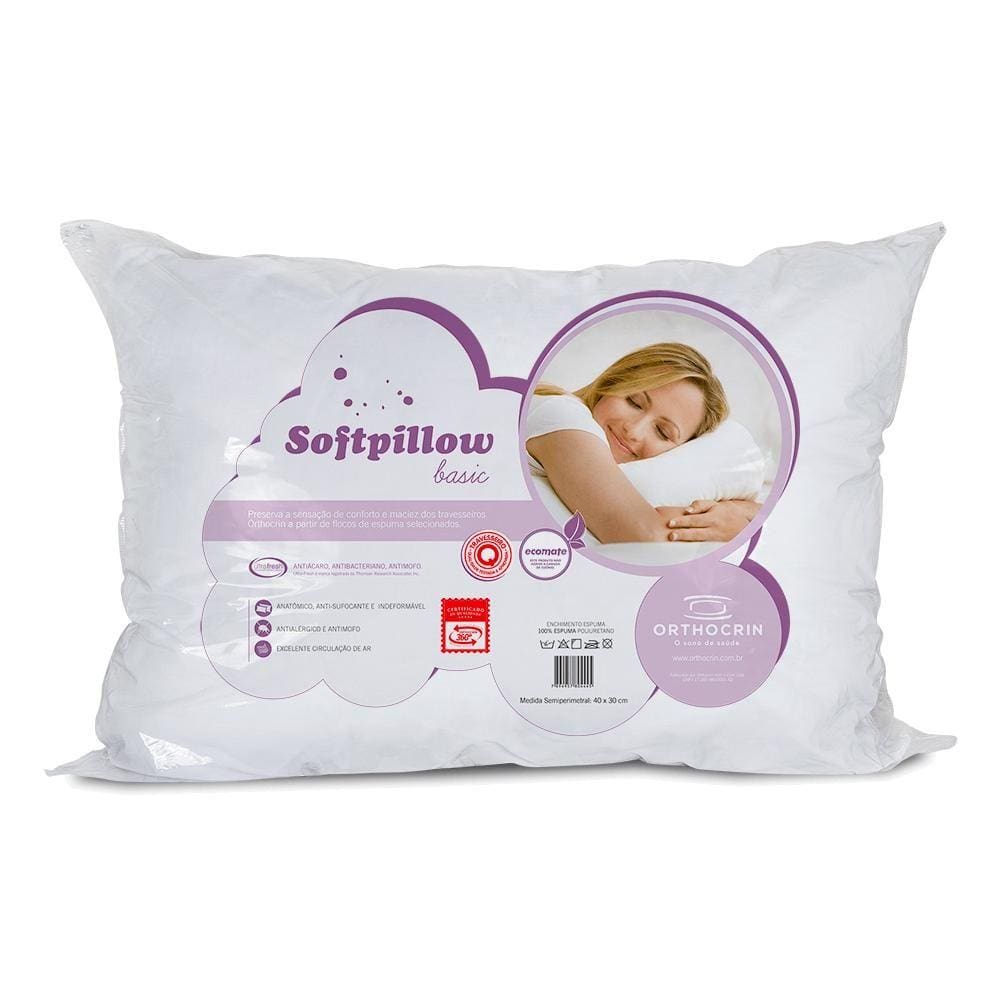 Travesseiro Espuma Orthocrin Basic Softpillow (43X62X15)