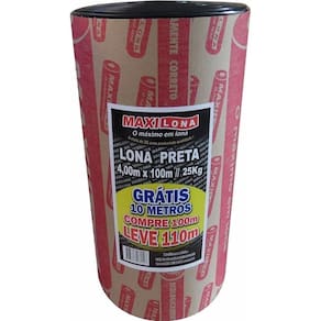 Lona Plástica Preta Maxilona 4X100m 25Kg 10M
