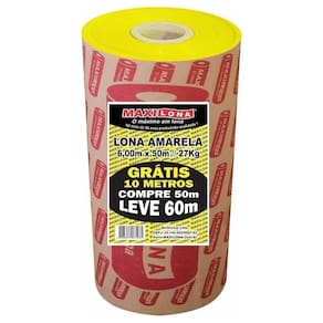 Lona Plástica Amarela Maxilona 6 X 50M 27Kg + 10M