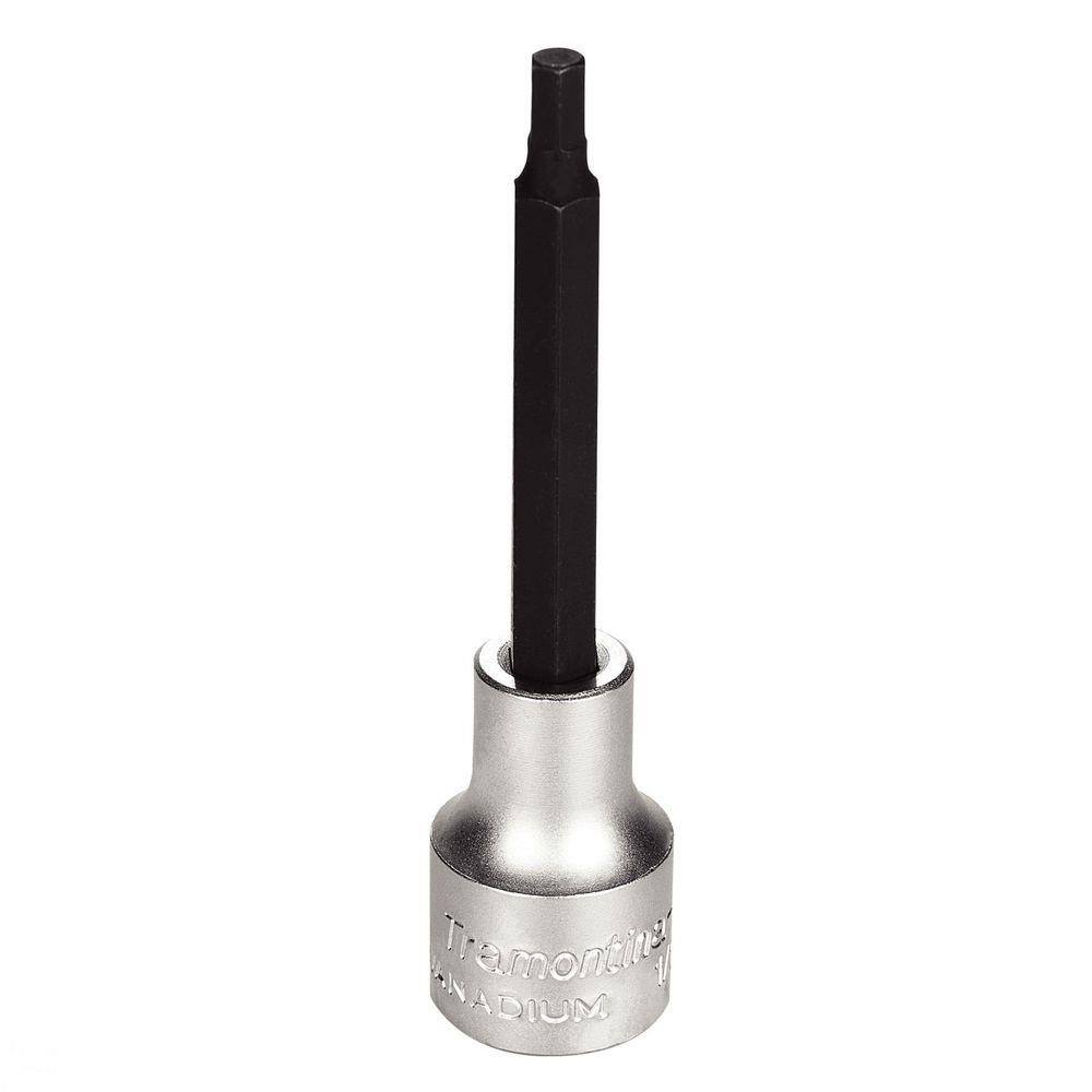 Soquete Longo em Aço Cromo Vanádio Ponta Hexagonal 5 mm - Encaixe 1/2" Tramontina Pro Tramontina