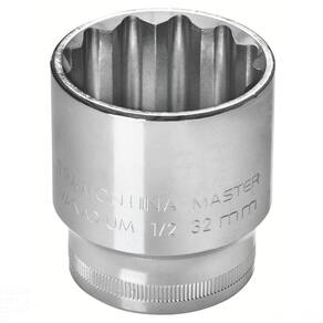 Soquete Estriado 10 mm encaixe 1/2" Tramontina em Aço Cromo Vanádio com Acabamento Cromado Tramontina