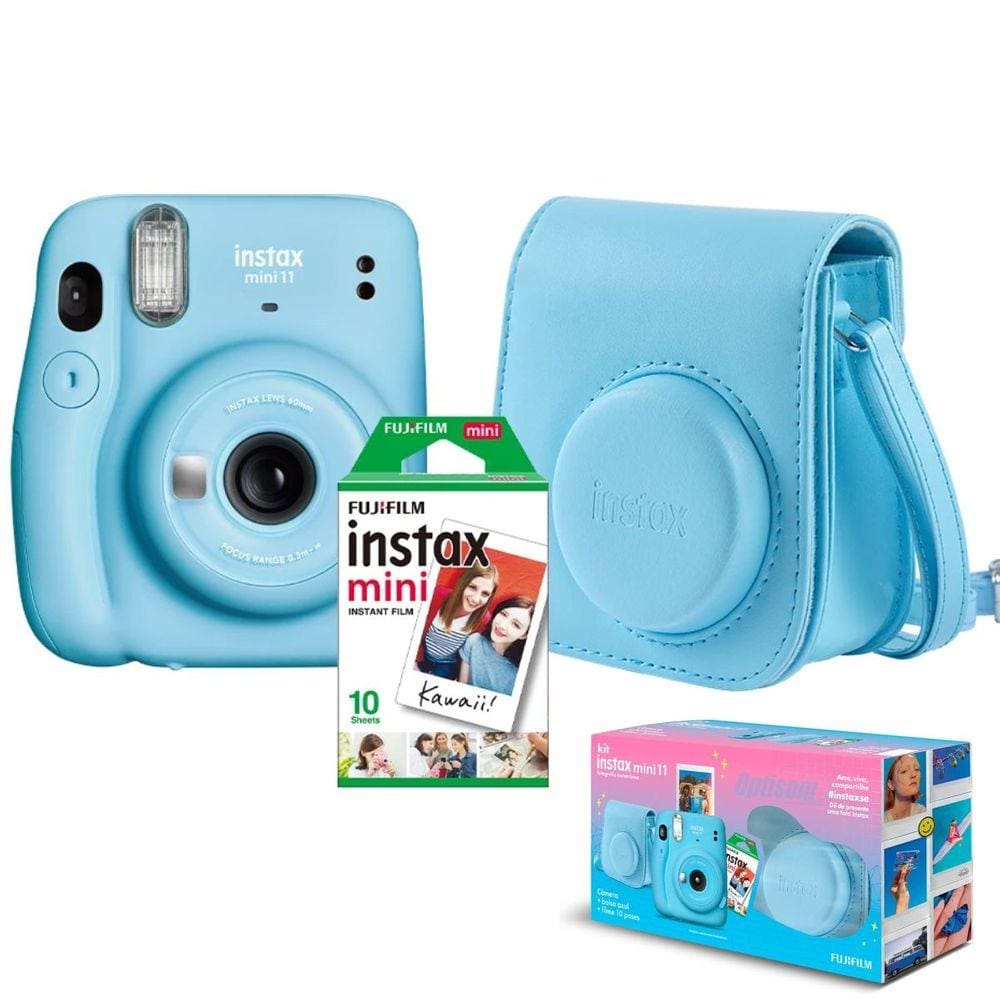 Kit camera fujifilm instax mini 11 azul 20 foto pack Black Friday