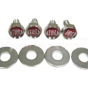 Parafusos De Placa Emblema Vermelho Fiat Palio Uno Mobi Argo