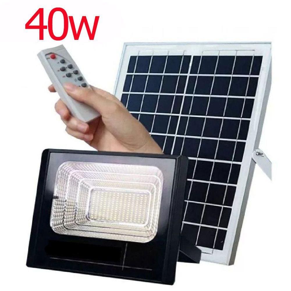 Refletor Energia Solar holofote Placa 40w Sensor Bateria Luminaria