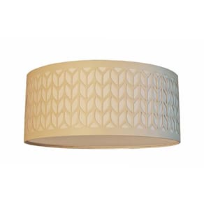 Luminária Plafon Recorte Cúpula Bege 30X15 2E27 Bivolt