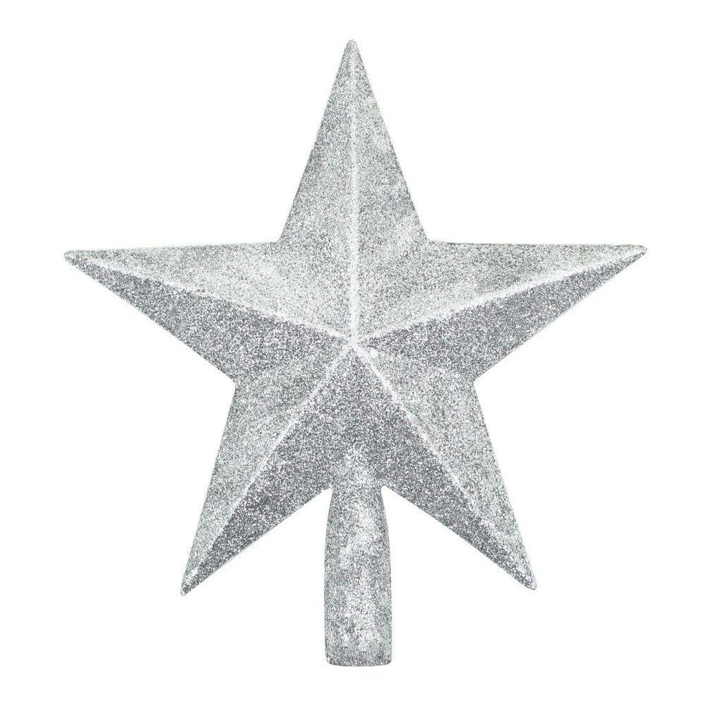 Decoração Enfeite Natal Estrela Natalina Prata Árvore de Natal 20cm