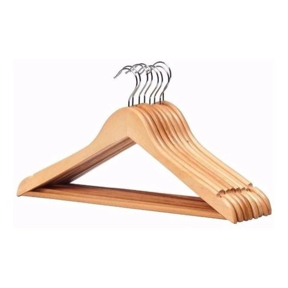 Kit 12 Cabides Roupas Madeira Kala
