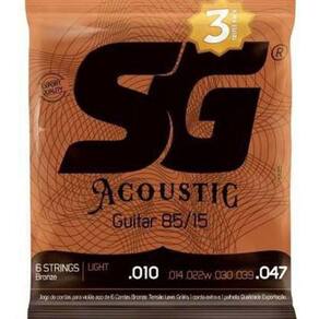 Kit 3 Encordoamento Violão 010 Bronze + 1 Mi Extra + Palheta