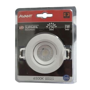 Kit 10 Spot Led Cob Embutir Redondo 3W Avant Branco Frio