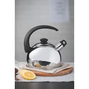 Chaleira Tramontina com Apito em Aço Inox Cabo Preto 2,1L