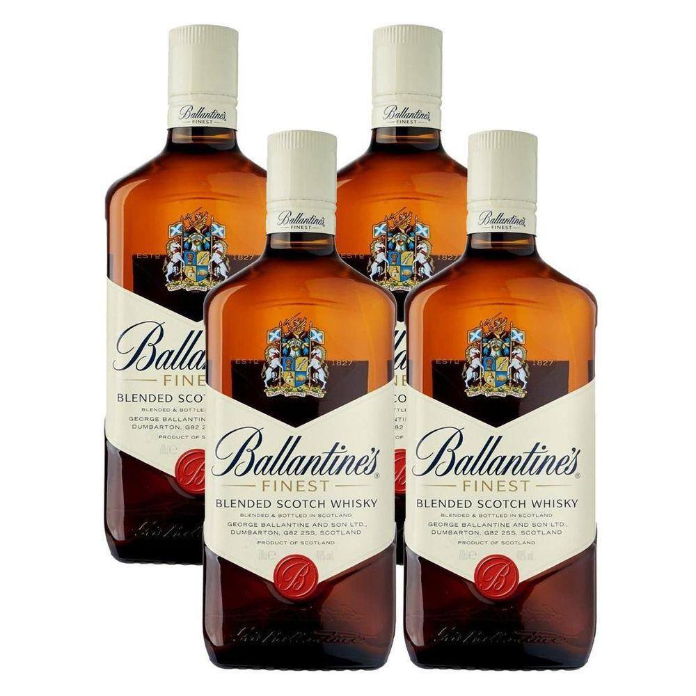 Kit whisky ballantines finest 750ml 4 unidades | Casas Bahia