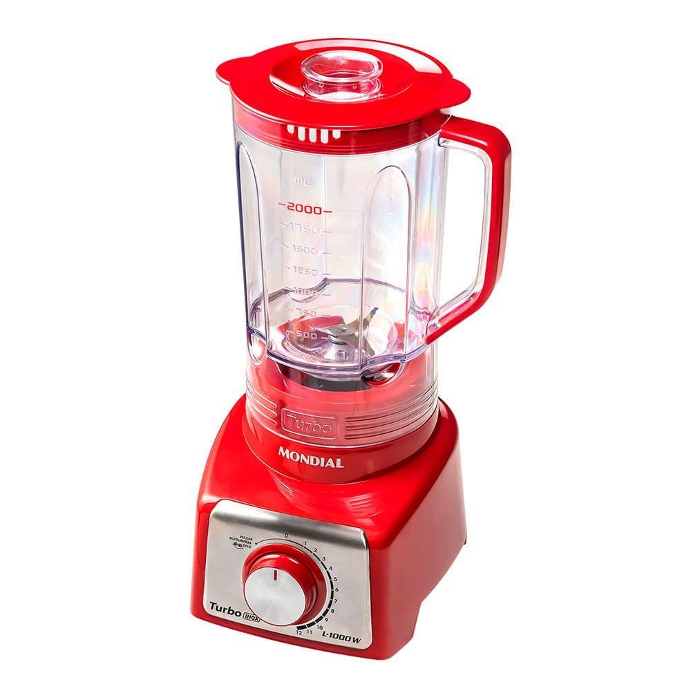 Liquidificador Turbo Mondial Inox Red L-1000 RI