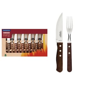 Jogo de Talheres p/ Churrasco Aço Inox 12 Peças Tramontina