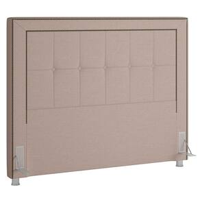 Cabeceira Cama Box Casal Queen 160cm Paolla P02 Linho Bege Cru - Mpozenato