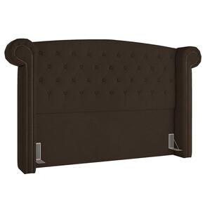 Cabeceira Cama Box Casal 140cm Provença P02 Veludo Marrom - Mpozenato