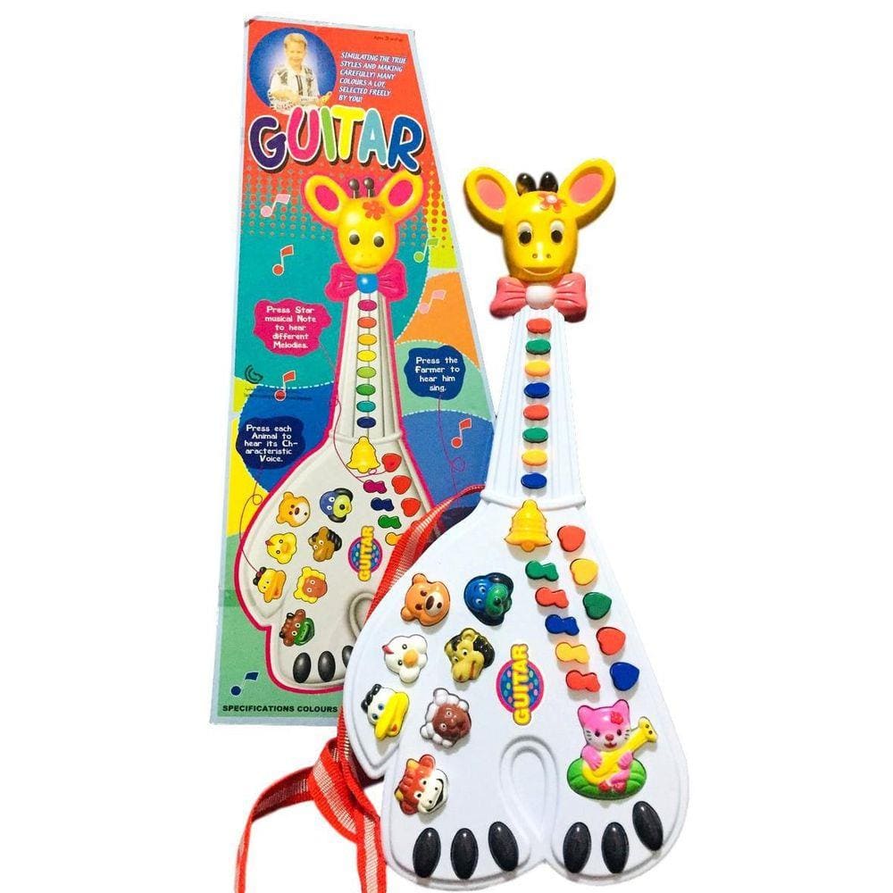Brinquedo Infantil Guitarra Girafa Com Luz E Som Piano