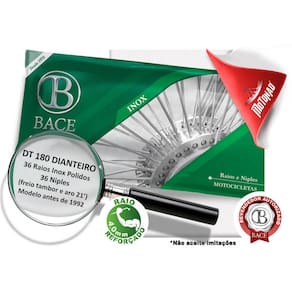Jogo de Raio Bace Inox DT 180 Dianteiro (freio a tambor) 4,0mm