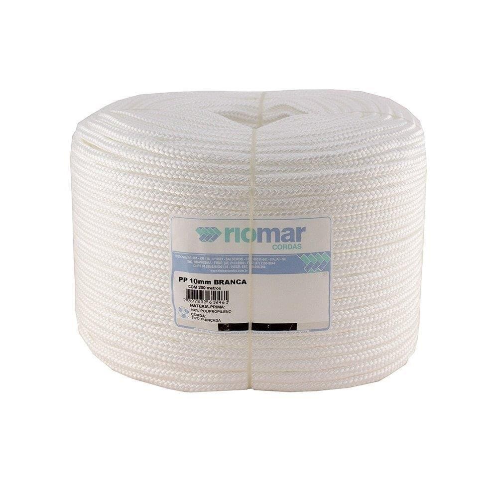 Corda Riomar PP Trançada Branca Tipo Seda 10mm x 220m