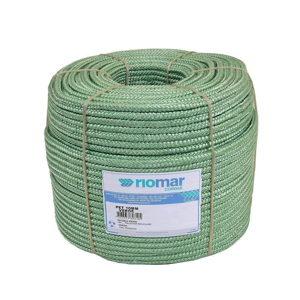 Corda Riomar Pet Trançada Verde Tipo Seda 10mm x 225m 15Kg