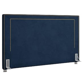 Cabeceira Cama Box Casal 140cm Mali P02 Veludo Azul Marinho - Mpozenato