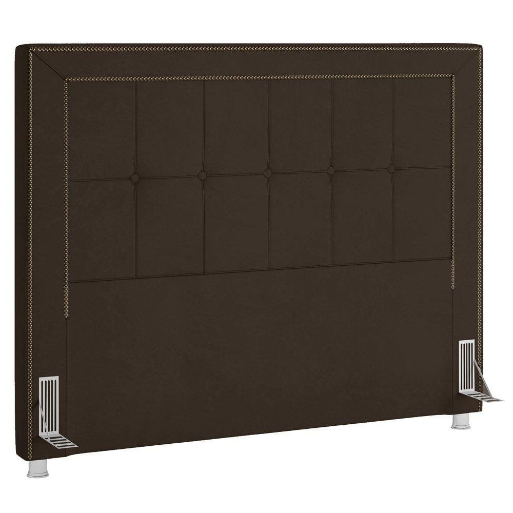 Cabeceira Cama Box Casal King 195cm Paolla P02 Veludo Marrom - Mpozenato