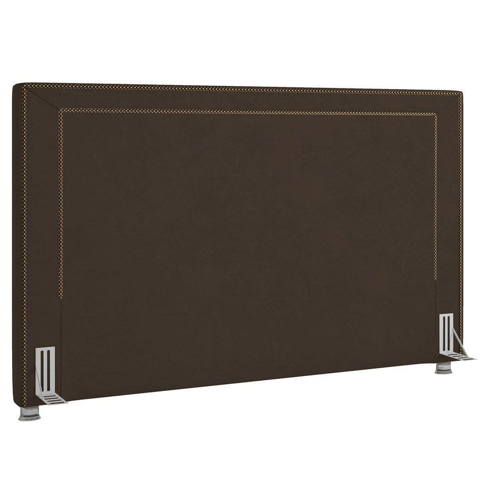 Cabeceira Cama Box Casal Queen 160cm Mali P02 Veludo Marrom - Mpozenato