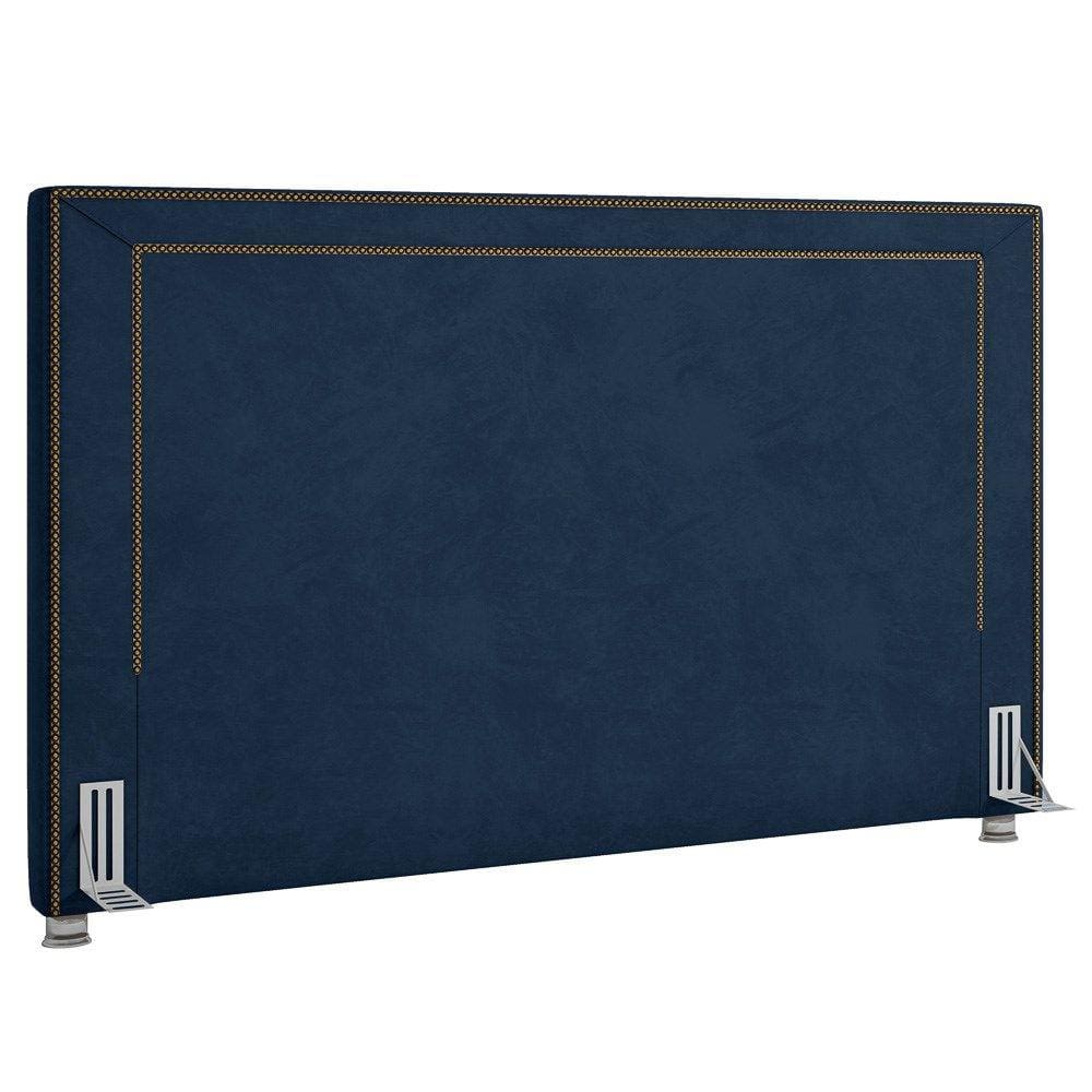 Cabeceira Cama Box Casal Queen 160cm Mali P02 Veludo Azul Marinho - Mpozenato