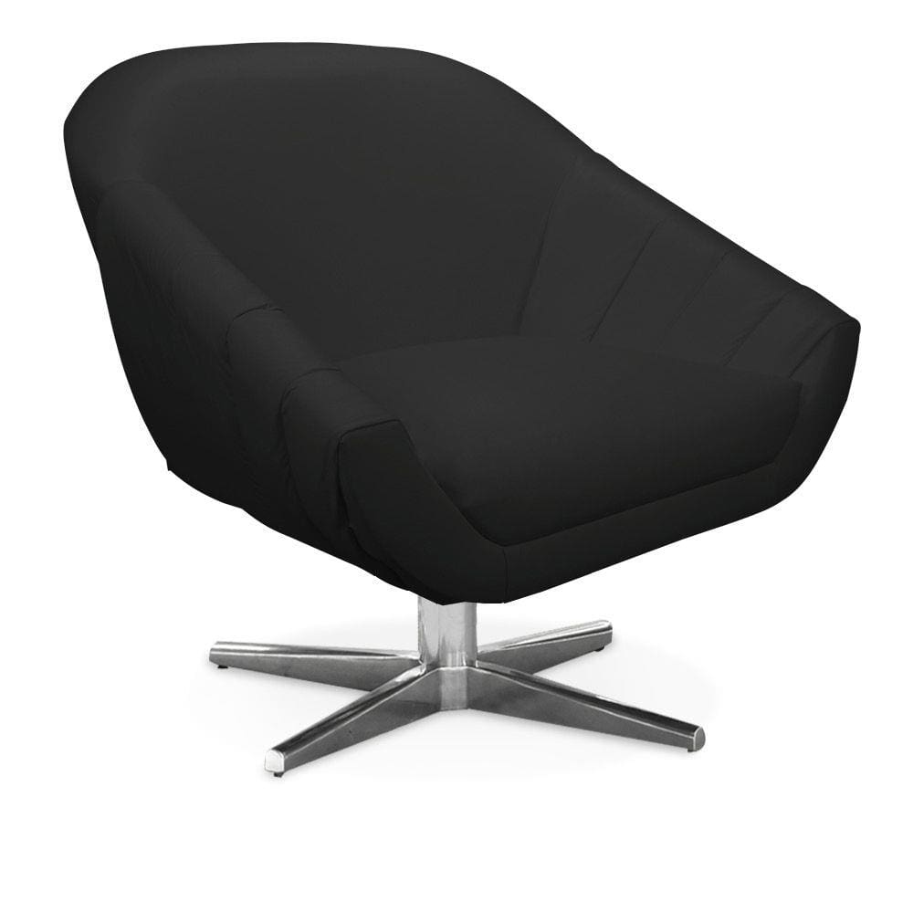 Poltrona Giratória Giovana Corino Base Cromada - D`Rossi