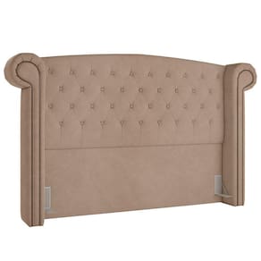 Cabeceira Cama Box Casal King 195cm Provença P02 Veludo Bege - Mpozenato