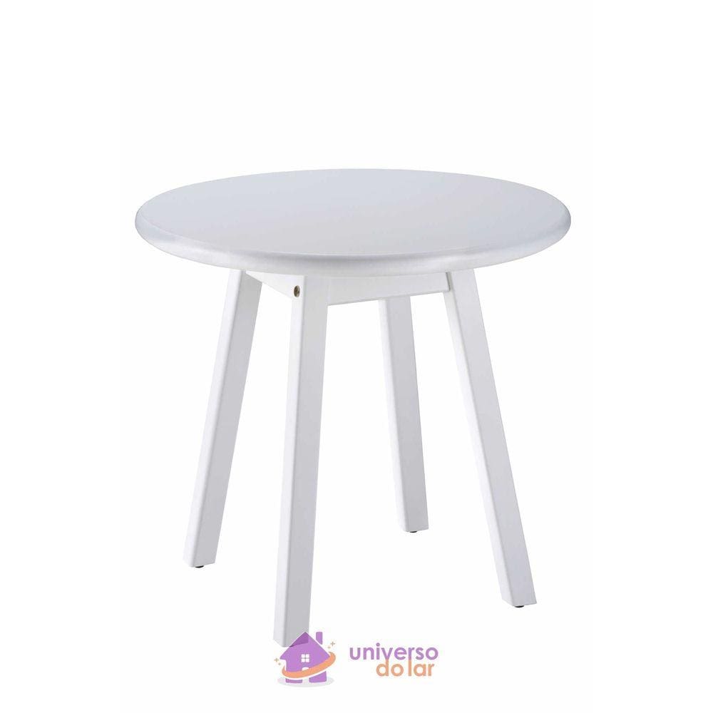Mesa Lateral Tramontina Modelo M Cor Branca com Tampo Redondo Tramontina