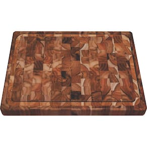 Tábua para Churrasco Tramontina Retangular em Madeira Invertida Teca com Acabamento Envernizado 50 x 38 cm Tramontina