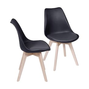 Kit 2 Cadeiras Boxbit Joly Saarinen Base Em Madeira Preta