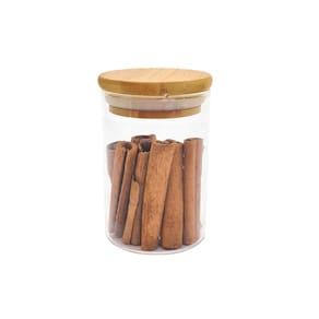 Pote De Vidro De Mantimentos 250Ml C/ Tampa De Bambu Oikos