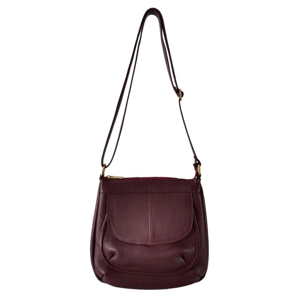 Bolsa Transversal Topgrife Couro Bordô