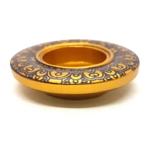 Castiçal Porta Velas Indiano em Resina Dourado Indian 8cm