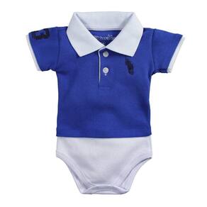 Roupa de Bebê 1 Pç Body Gola Polo Manga Curta Várias Cores