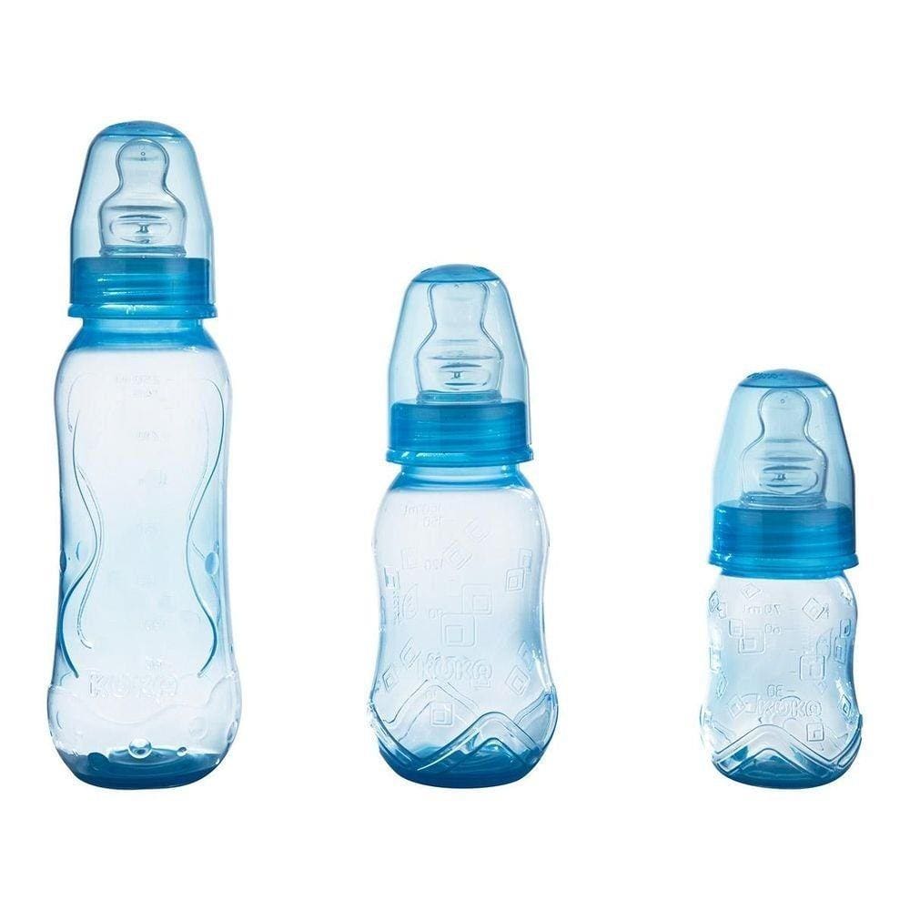 Kit De Mamadeiras Kuka Aquarela Azul  3 Unidades